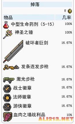 《泰拉瑞亚》肉山前boss资料及掉落物详解