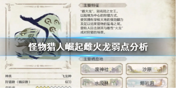 怪物猎人崛起雌火龙怎么打（怪物猎人崛起雌火龙怎么打背）
