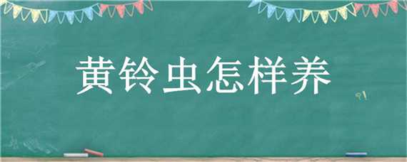 黄铃虫怎样养 黄铃虫怎样养才能活