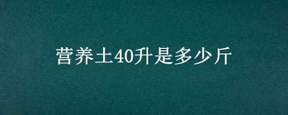 营养土40升是多少斤 营养土40升是多少斤的