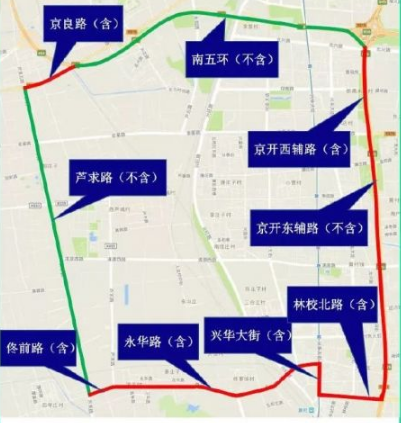 北京最新限号时间、区域范围地图
