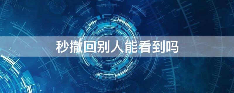 秒撤回别人能看到吗