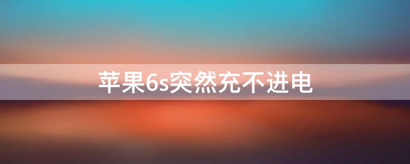 iPhone6s突然充不进电