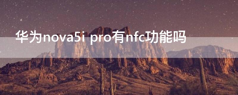 华为nova5i pro有nfc功能吗