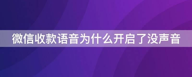 微信收款语音为什么开启了没声音