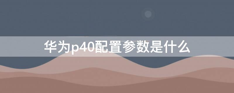 华为p40配置参数是什么