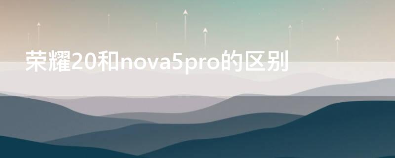 荣耀20和nova5pro的区别