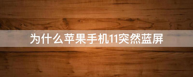 为什么iPhone手机11突然蓝屏