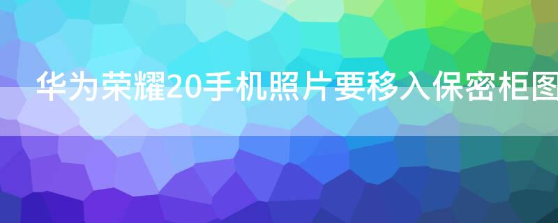 华为荣耀20手机照片要移入保密柜图片时为什么没有了