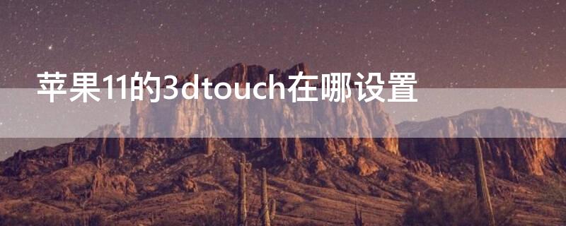 iPhone11的3dtouch在哪设置