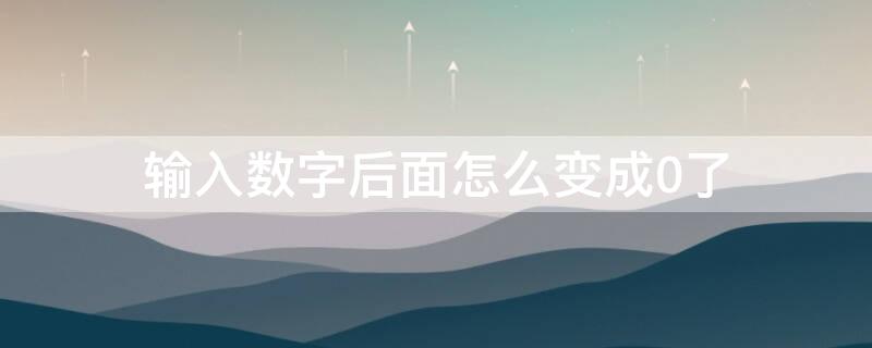 输入数字后面怎么变成0了