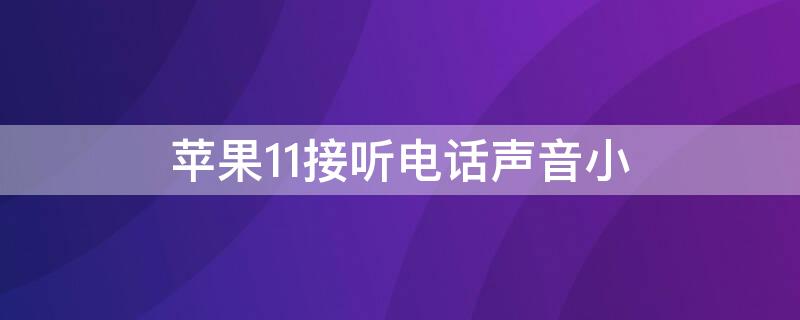 iPhone11接听电话声音小