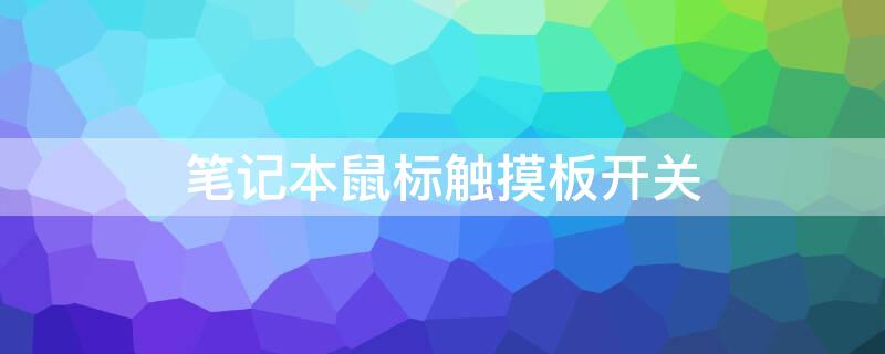 笔记本鼠标触摸板开关