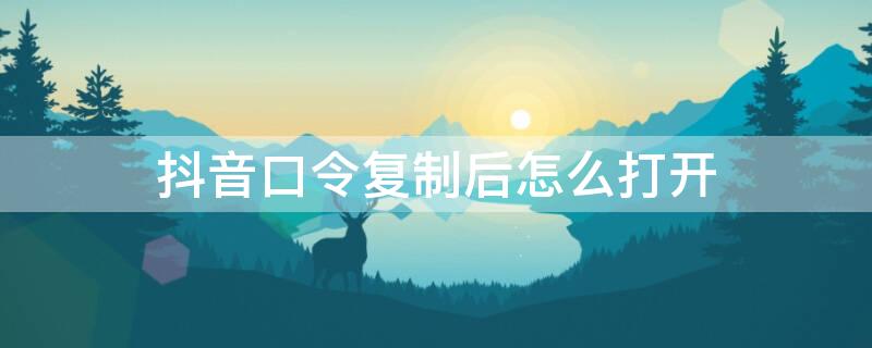 抖音口令复制后怎么打开