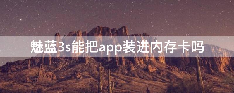 魅蓝3s能把app装进内存卡吗