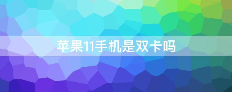 iPhone11手机是双卡吗