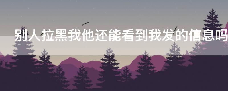 别人拉黑我他还能看到我发的信息吗