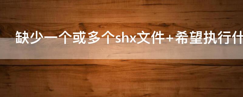 缺少一个或多个shx文件 希望执行什么操作