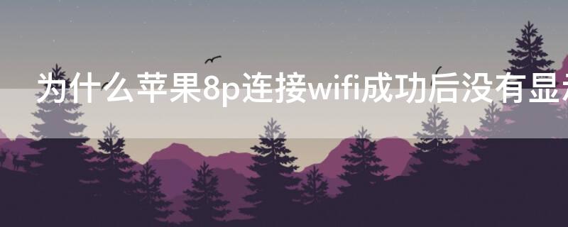 为什么iPhone8p连接wifi成功后没有显示