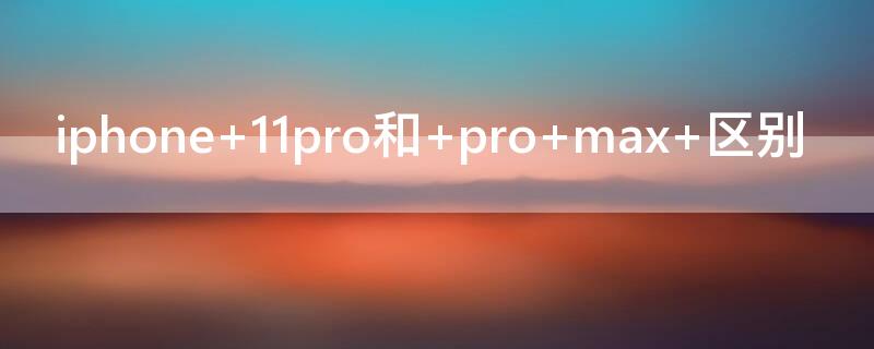 iPhone 11pro和 pro max 区别