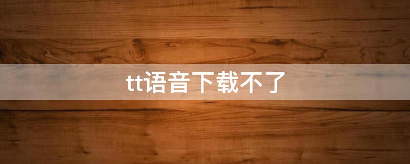 tt语音下载不了