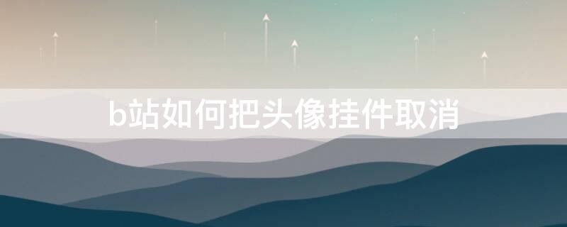 b站如何把头像挂件取消