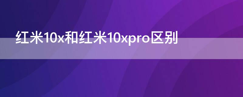 红米10x和红米10xpro区别