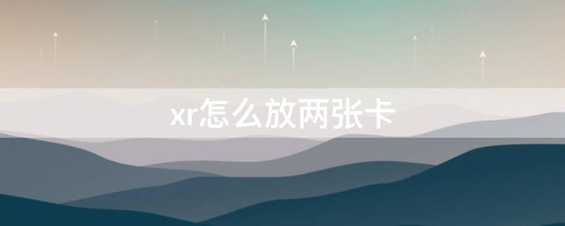 xr怎么放两张卡