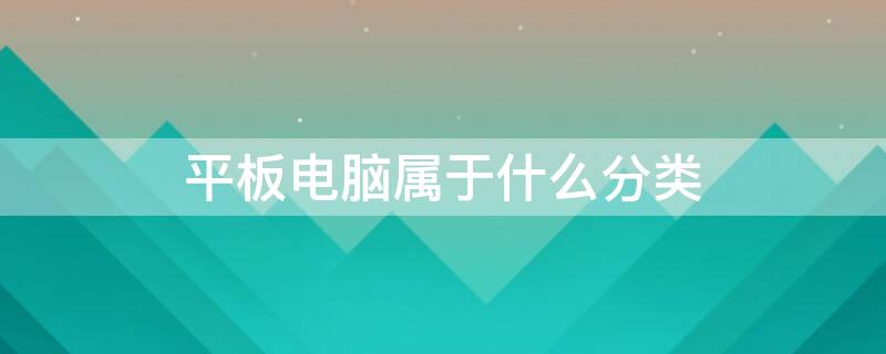 平板电脑属于什么分类
