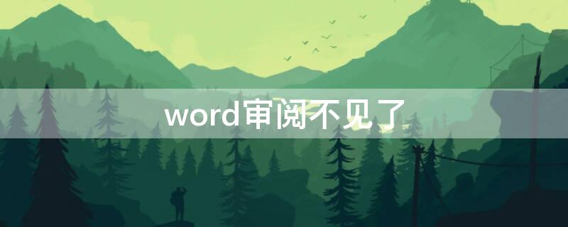 word审阅不见了