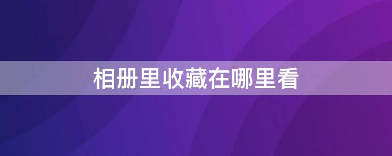 相册里收藏在哪里看