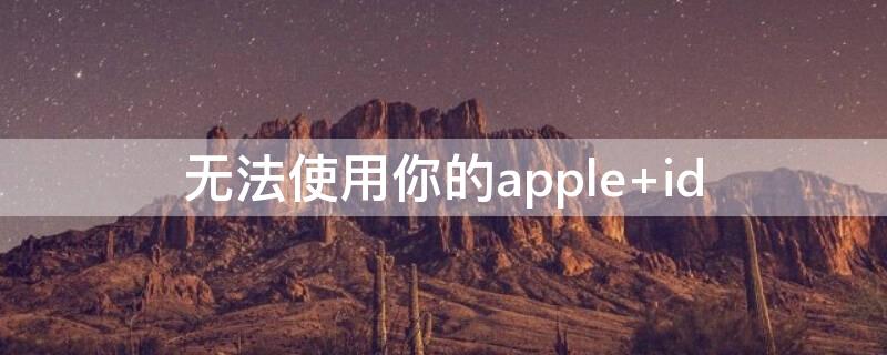 无法使用你的apple id