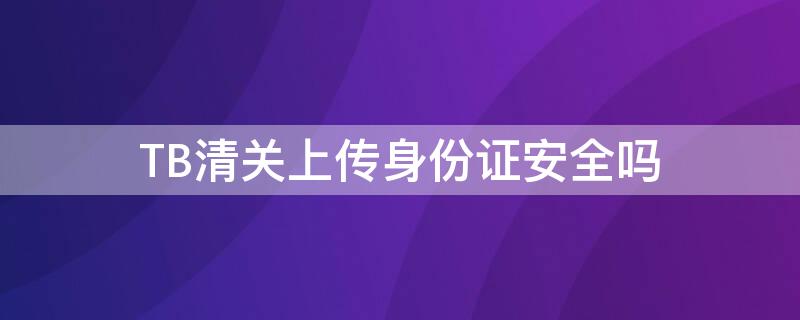 TB清关上传身份证安全吗