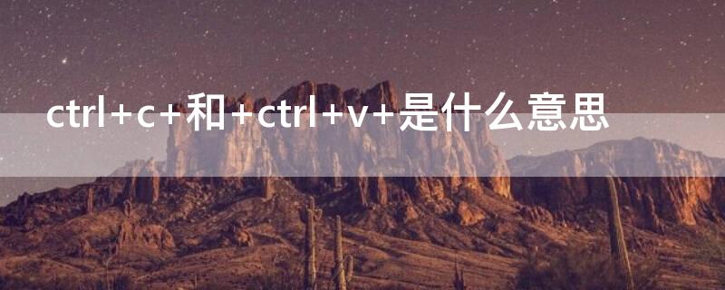 ctrl c 和 ctrl v 是什么意思