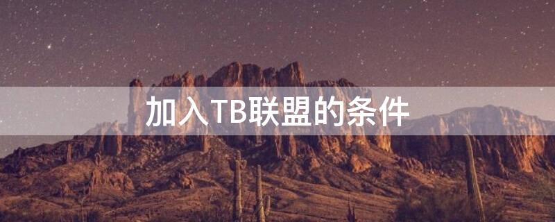 加入TB联盟的条件