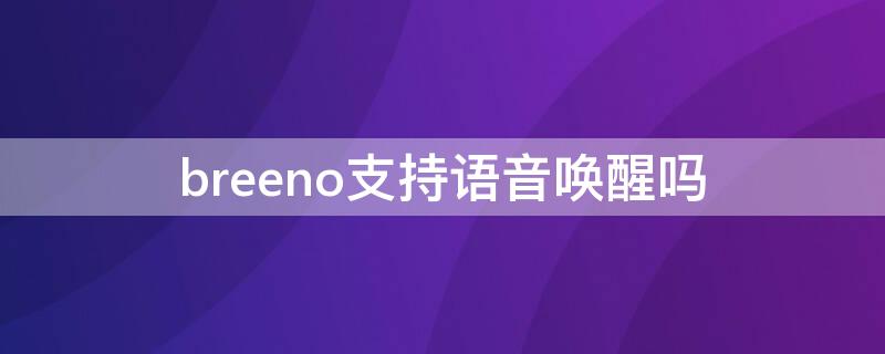 breeno支持语音唤醒吗