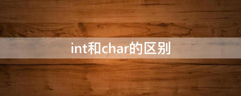 int和char的区别
