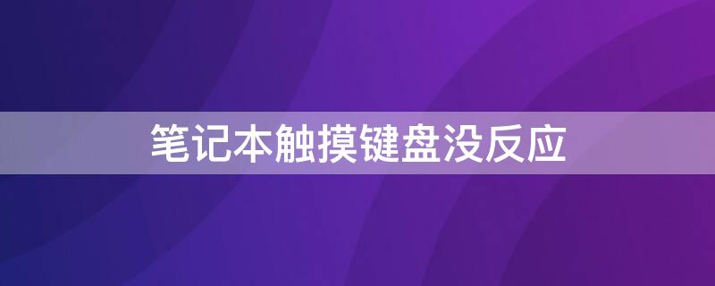 笔记本触摸键盘没反应