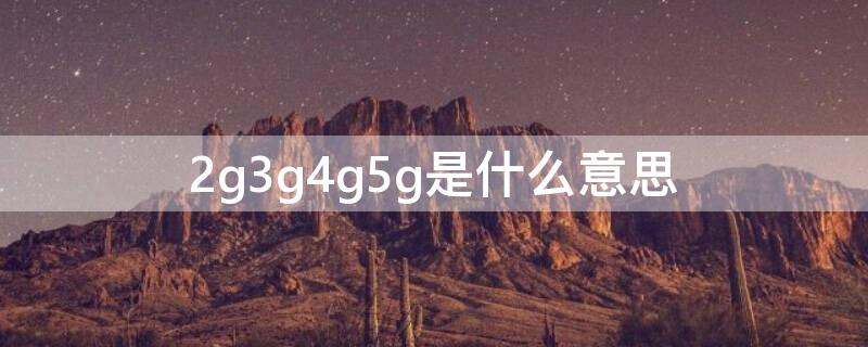 2g3g4g5g是什么意思