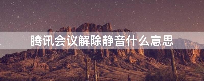 腾讯会议解除静音什么意思