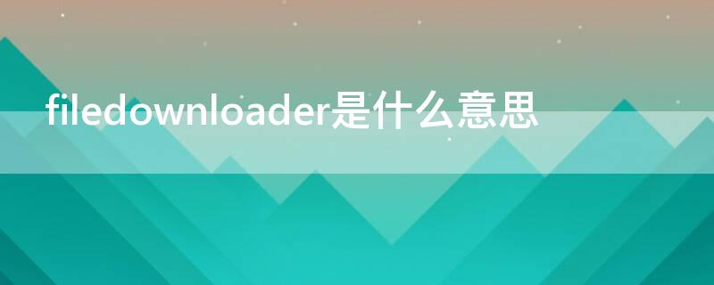 filedownloader是什么意思