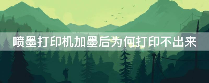喷墨打印机加墨后为何打印不出来