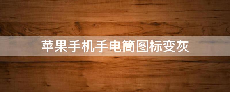iPhone手机手电筒图标变灰