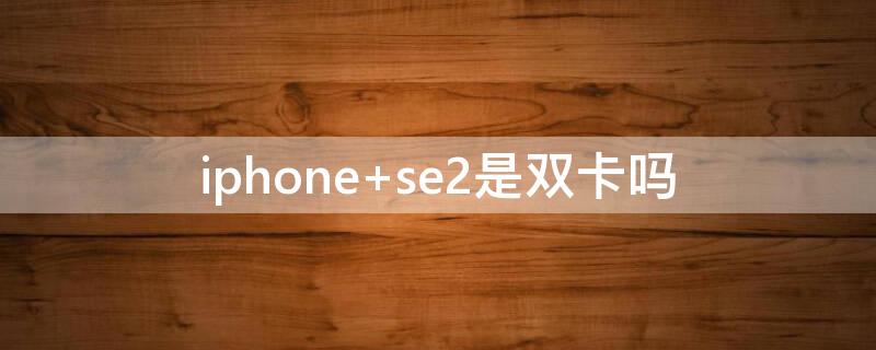 iPhone se2是双卡吗