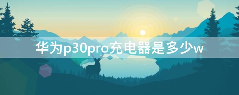 华为p30pro充电器是多少w