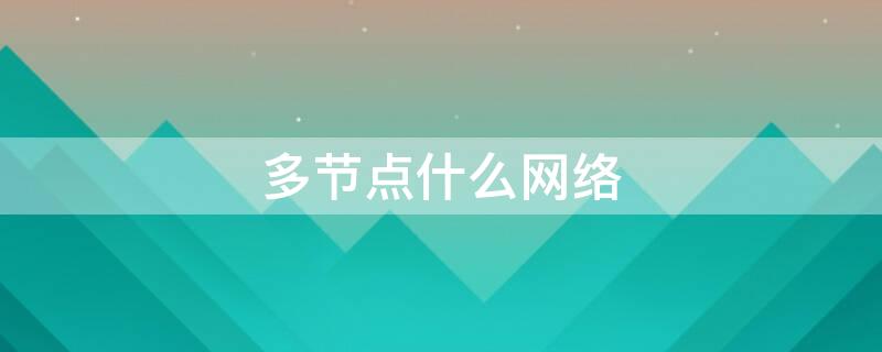 多节点什么网络