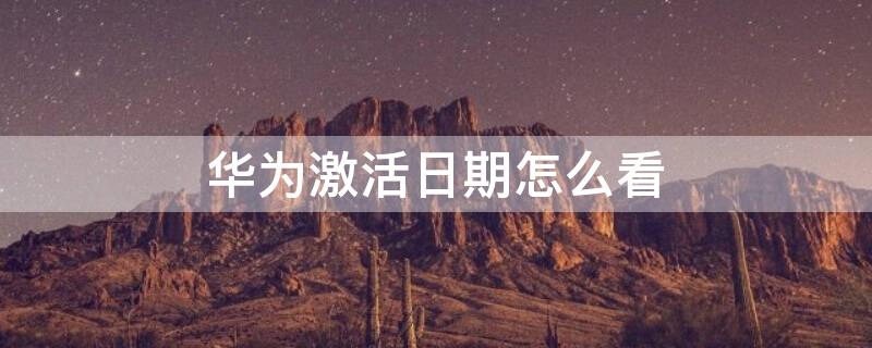 华为激活日期怎么看