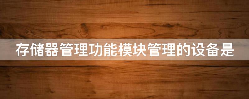存储器管理功能模块管理的设备是