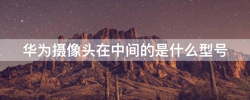 华为摄像头在中间的是什么型号