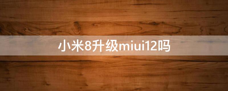 小米8升级miui12吗